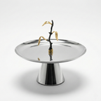 Plat à Gâteau à Pied Jardin d'Argent