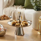 Plat à Gâteau à Pied Jardin d'Argent