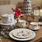 Tasse et sous-tasse porcelaine motif ours polaire – collection hiver